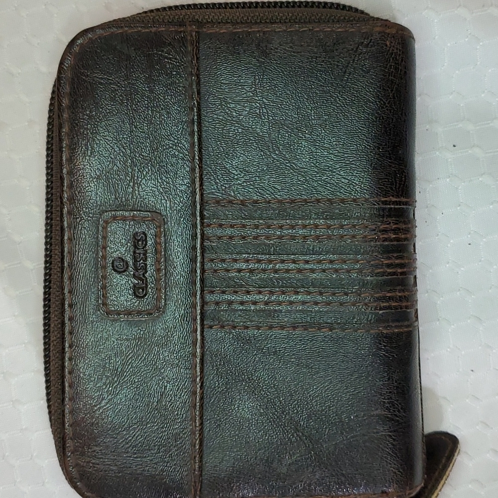 OCEAN SAM Classic Women's Brown Double Zippered Wallet-